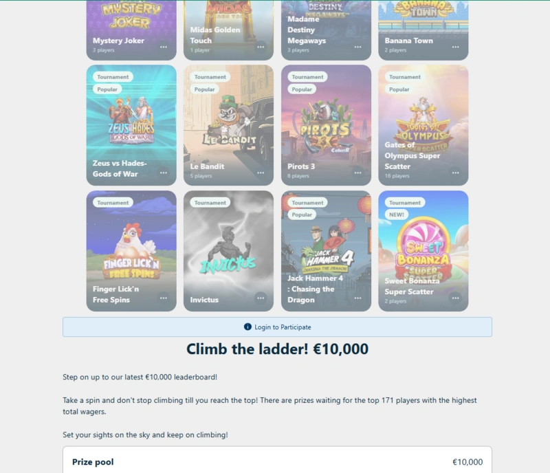 boabet tournaments page